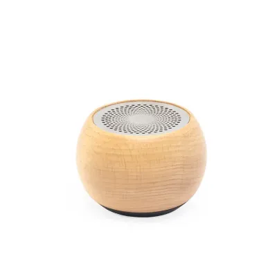 Caixa de som bluetooth TWS produzida em madeira e inox,