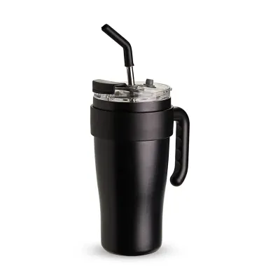 Caneca térmica em inox com capacidade máxima de 800ml.