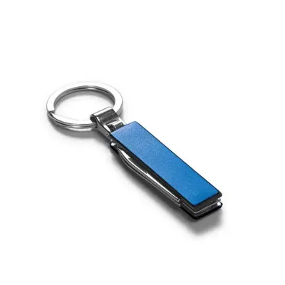 Chaveiro multifunções em metal azul