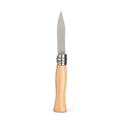 Canivete de madeira com lâmina de aço 