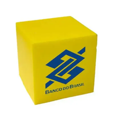Cubo anti-stress amarelo personalizado