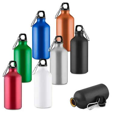 Garrafa de 550ml em alumínio reciclado com acabamento mate,exceto na cor branca, tampa rosqueável...