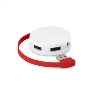 Hub USB 2 branco e vemelho
