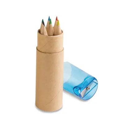  6 mini lápis de cor
