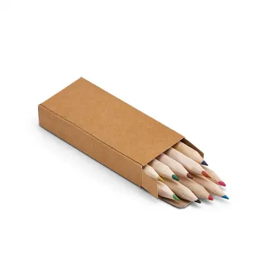 Caixa de cartão com 10 mini lápis cor  2