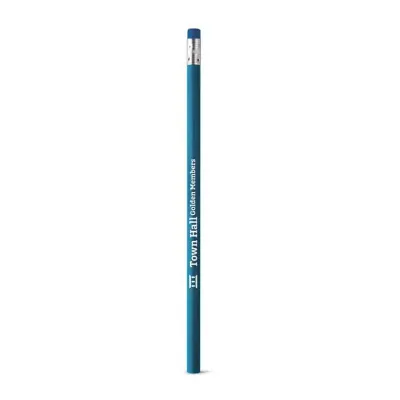 Lápis azul com borracha