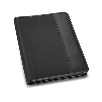 Pasta A4 preta em sintético e microfibra