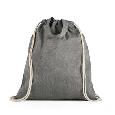 Sacola tipo mochila com algodão cinza