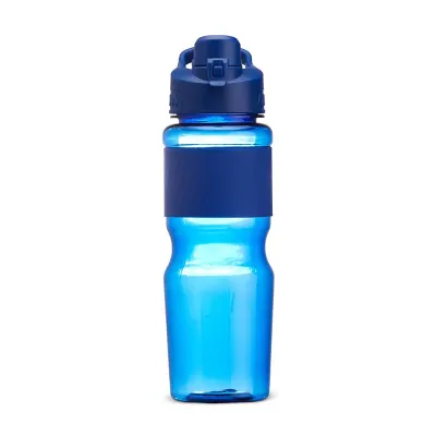 Squeeze plástico azul 730ml com luva emborrachada promo