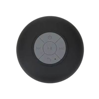 Caixa de Som Multimídia à prova D’Água emborrachada com ventosa - preta