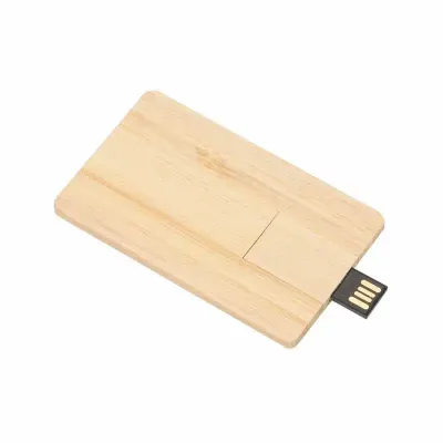 Pen card 4GB retangular de madeira