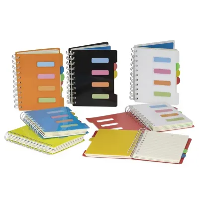 Caderno Pequeno com Divisórias - várias cores