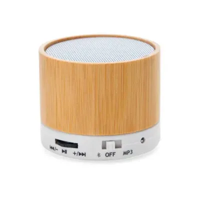 Caixa de Som Multimídia Bambu com detalhe branco