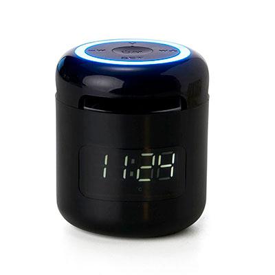 Cross Brindes - Caixa de som multimídia com relógio despertador preto