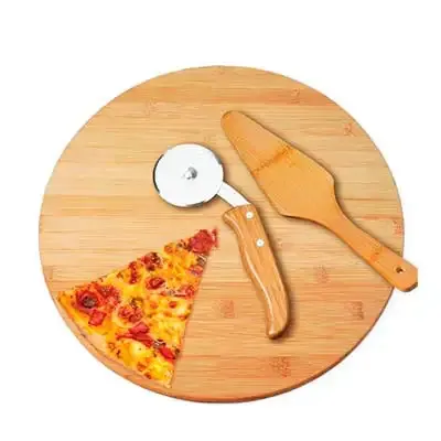 Conjunto para Pizza Em Bambu 35 Cm Personalizado