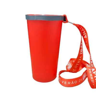 Copo PP Flexível 400ml com cordão Personalizado