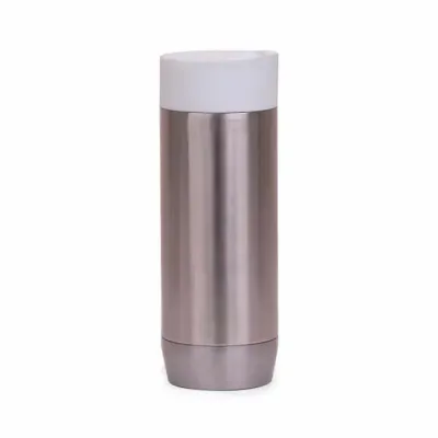 Copo inox 420ml com tampa rosqueável e parede dupla  - branco