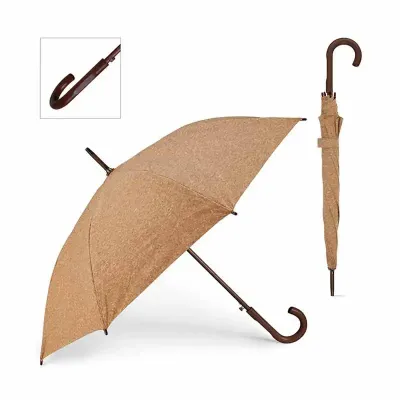 Guarda-chuva Cortiça com haste e pega de madeira 