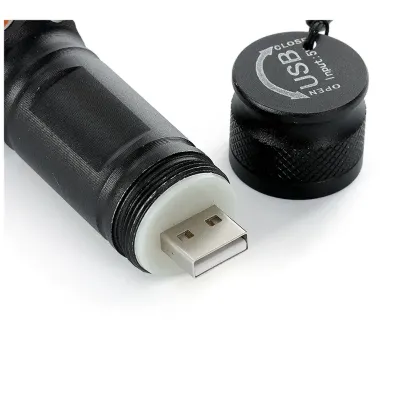 Lanterna Metal Recarregável USB