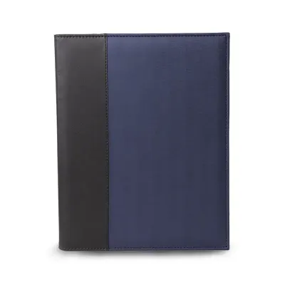 Pasta Convenção Preta/Azul com Porta Caneta Personalizada