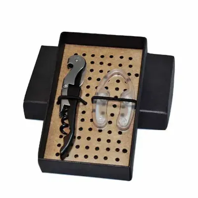 Kit vinho com abridor de vinho e cortador de lacre
