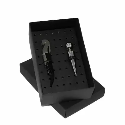 Kit vinho Premium com abridor e tampa em caixa de papel duplex