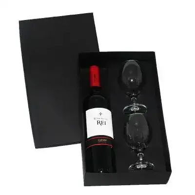 Kit vinho português com duas taças de vinho