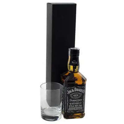 Kit whisky Jack Daniels 375ml com copo de vidro
