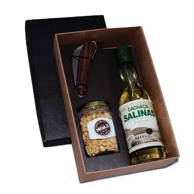 Kit caipirinha personalizado com pote de petiscos