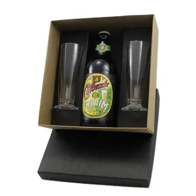 Kit cerveja artesanal com duas taças de 200ml