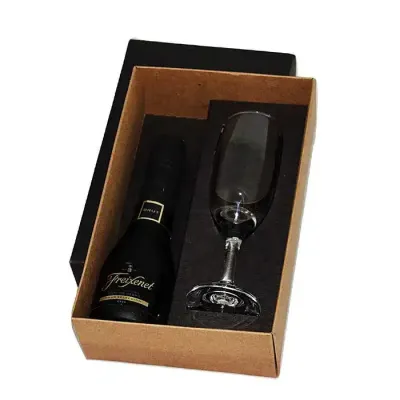 Kit Espumante personalizado em caixa kraft