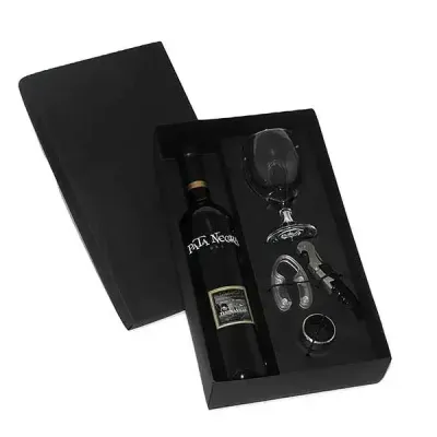 Kit vinho Premium com taça de vidro e acessórios
