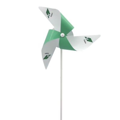 CATAVENTO PROMOCIONAL 3 PONTAS branco e verde com logo