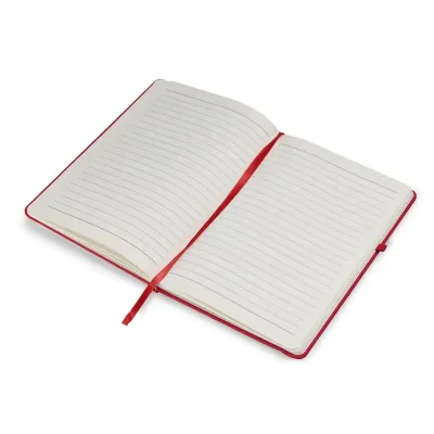 Caderno vermelho aberto
