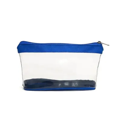 Necessaire pvc com ziper em tecido