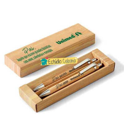 Kit Dia dos Pais com Caneta e Lapiseira Personalizados