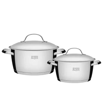 Jogo de Panelas Tramontina Allegra em Aço Inox