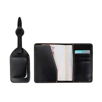 Kit viagem com porta-passaporte e identificador de bagagem