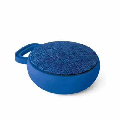 Caixa de som redonda na cor azul