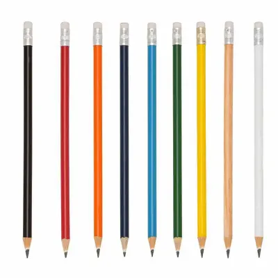 Lápis resinado em várias cores com borracha