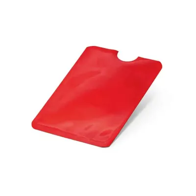 Porta cartões vermelho com bloqueio RFID