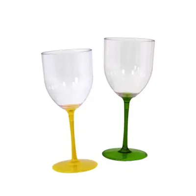 Taça Fun Wine 400ml amarela e verde