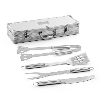job-promocional - Kit de churrasco 4 peças com estojo de alumínio
