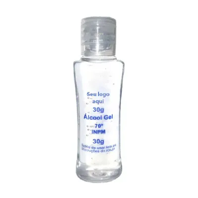 Álcool gel 30 ml antisséptico higienizador para as mãos.