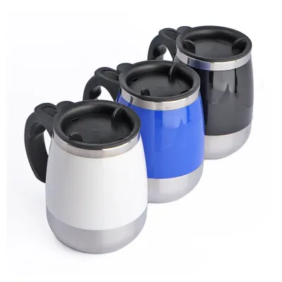 Canecas com Mixer 400ml: branca, azul e preta