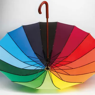 Guarda-chuva com 16 gomos coloridos
