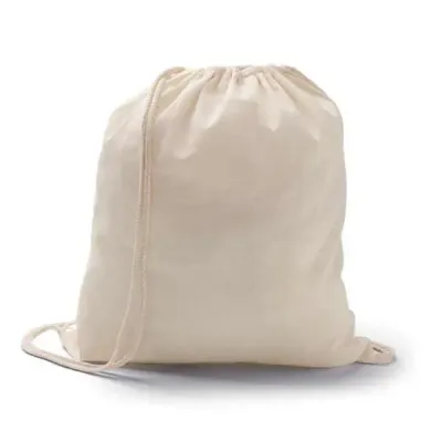 Sacola tipo mochila em algodão
