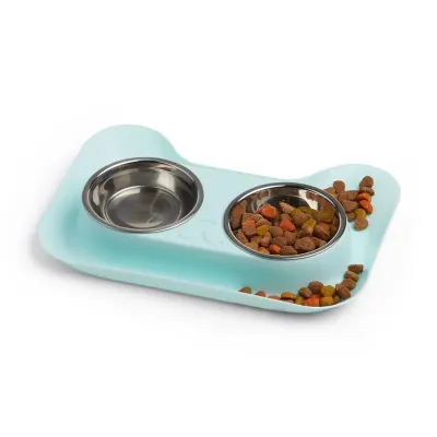 Tigela Dupla em aço