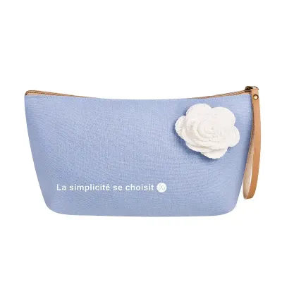 Nécessaire flor e poesia - azul