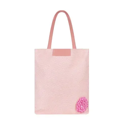 Bolsa Amo rosa flor! Flor de crochê tamanho grande